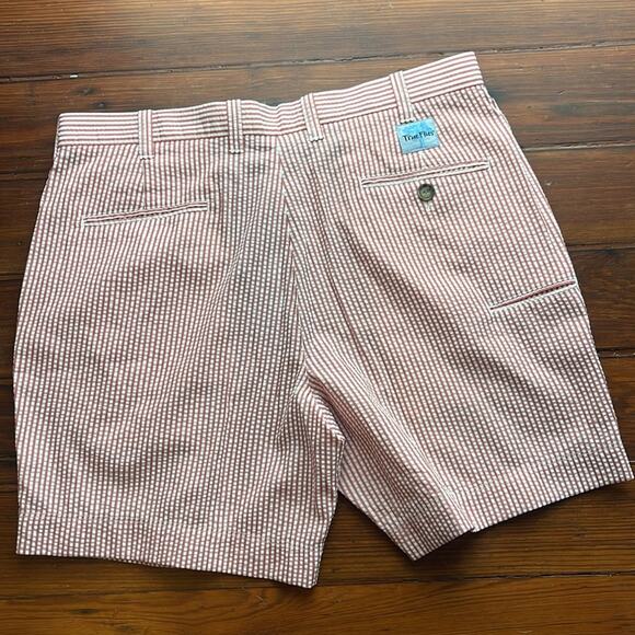 True Flies Life Off The Chart seersucker striped textured flat front shorts 36 - Picture 7 of 7